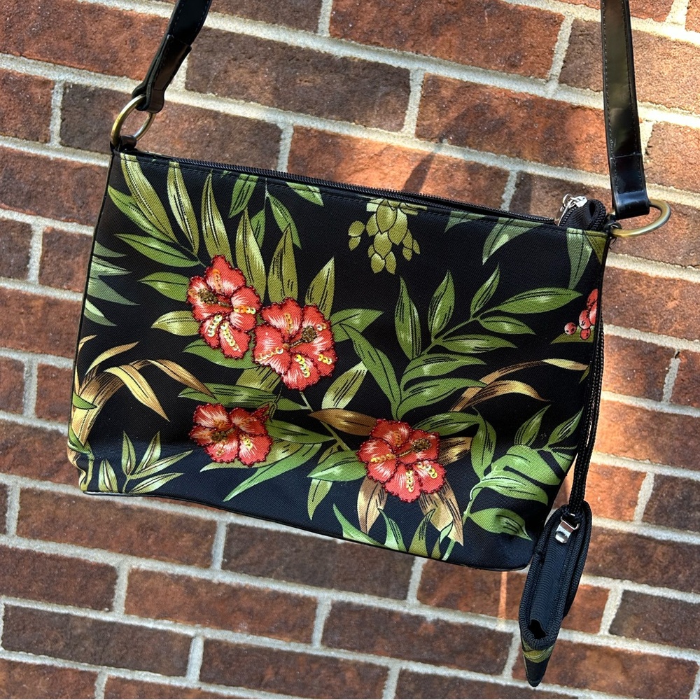 Y2K sequin floral crossbody purse